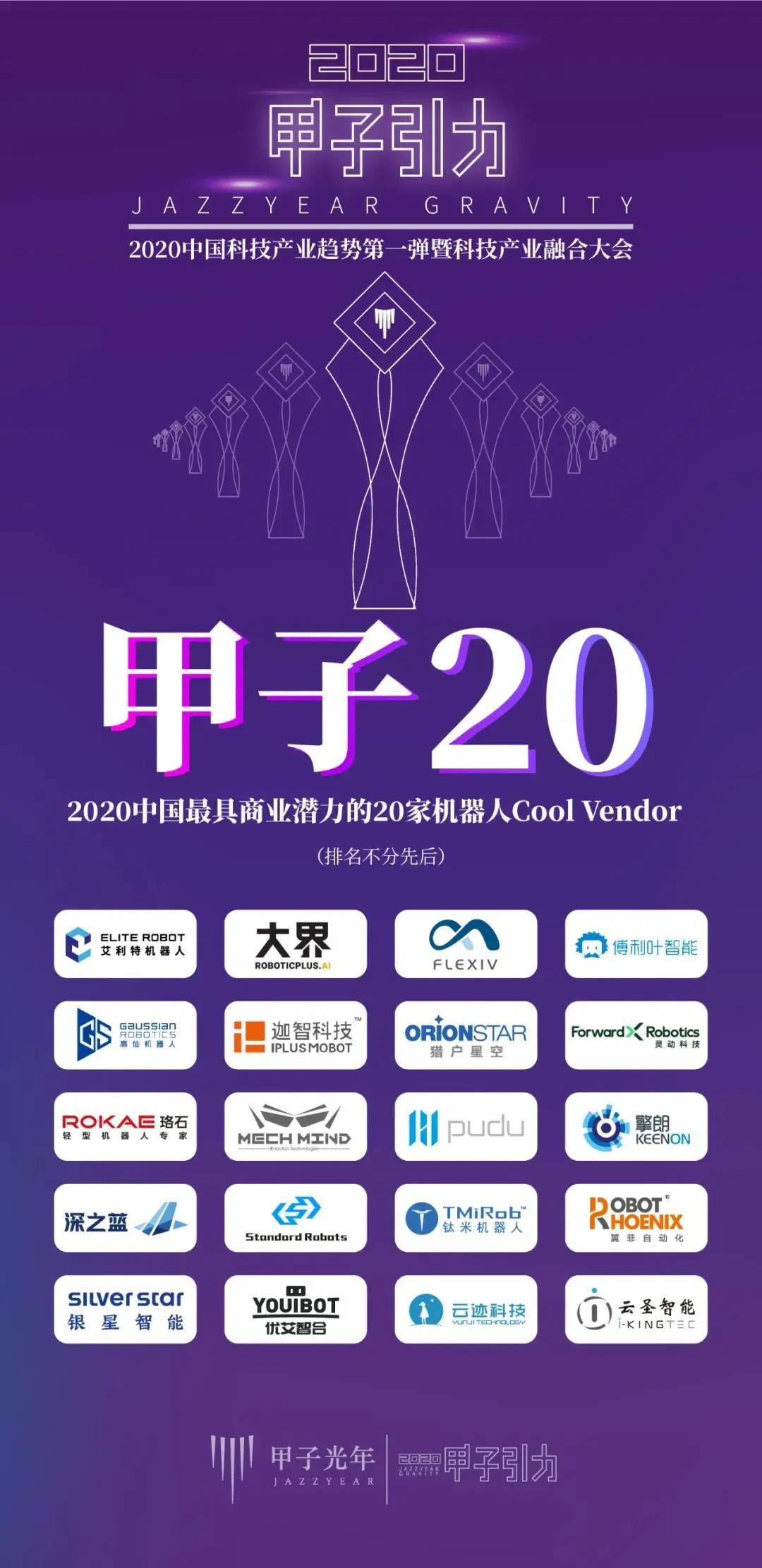 梅卡曼德入選“甲子20”——2020中國最具商業(yè)潛力的20家機器人Cool Vendor 梅卡曼德入選“甲子20”——2020中國最具商業(yè)潛力的20家機器人Cool Vendor